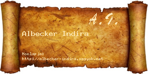 Albecker Indira névjegykártya